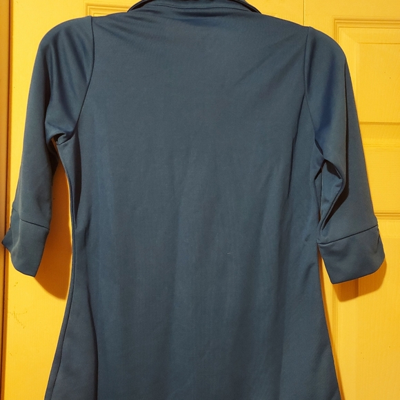 Eco Womens Youth XXS Tee V Neck Polyester Casual Blue Bluesign Fabric Uniform - Picture 3 of 7